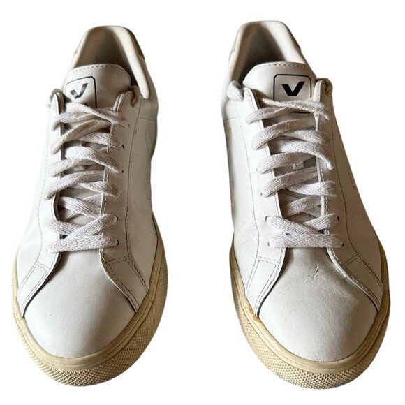 Veja Esplar White Leather Logo Sneakers Women’s Size 9 - Picture 3 of 10